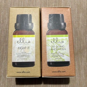 ELLIA FOR HOMEDICS 15 Mls Fight It  & 15 Mls Get Going Pure Essential Oils NEW